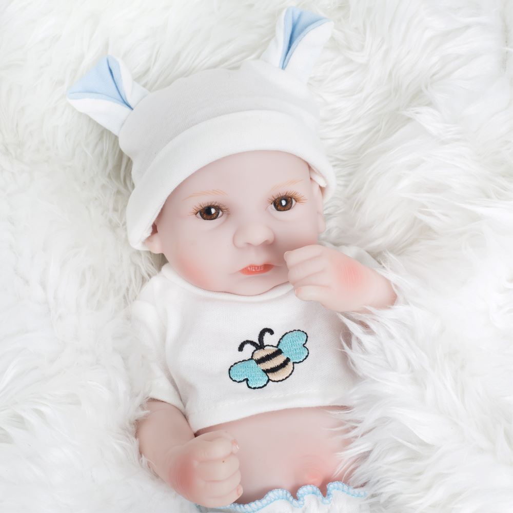 Solid silicone reborn doll, soft and stretchable simulation baby doll, soothing and relaxing to play with